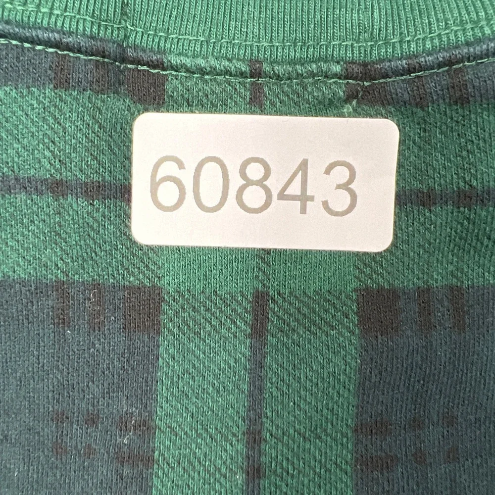 Ralph Lauren Kids Green Black Watch Plaid Mock Neck‎ Fleece Sweatshirt Boys M